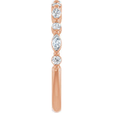 14K Gold Marquise Lab-Grown Diamond Anniversary Band – 1/4–1/3 CTW - Rose Gold - view 4