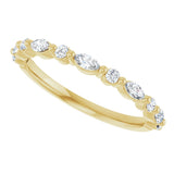 14K Gold Marquise Lab-Grown Diamond Anniversary Band – 1/4–1/3 CTW - Yellow Gold - view 5