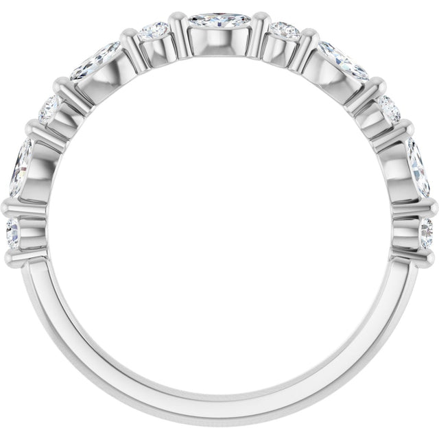 Platinum Marquise Natural Diamond Anniversary Band – 1/5–1/3 CTW - view 2