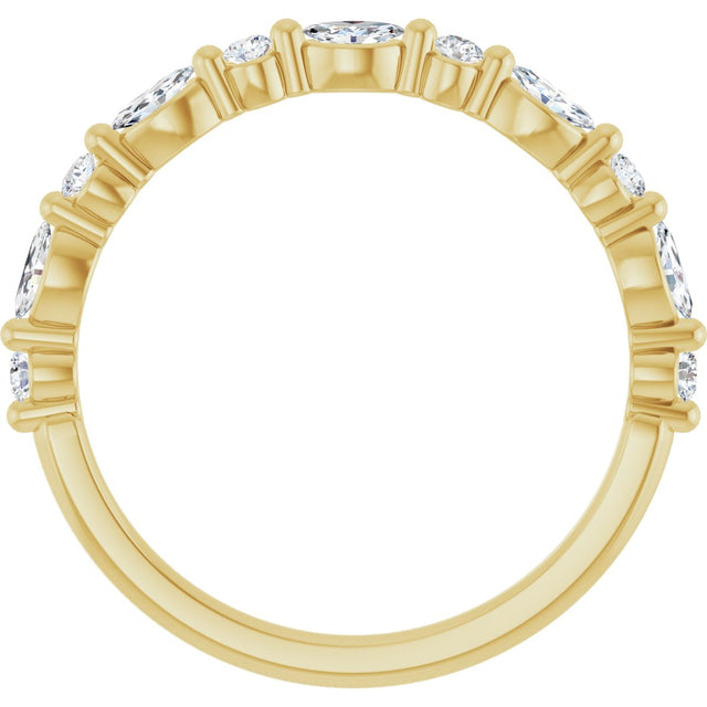 14K Gold Marquise Lab-Grown Diamond Anniversary Band – 1/4–1/3 CTW - Yellow Gold - view 2