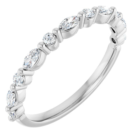 Platinum Marquise Lab-Grown Diamond Anniversary Band – 1/4–1/3 CTW
