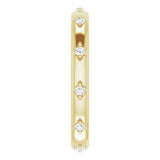 14K Gold Round Natural Diamond Celestial Eternity Band – 1.5 mm Stones - Yellow Gold - view 4