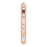 14K Gold Round Natural Diamond Celestial Eternity Band – 1.5 mm Stones - Rose Gold - view 4