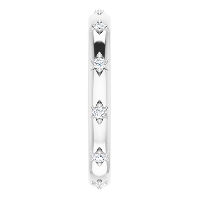 14K Gold Round Natural Diamond Celestial Eternity Band – 1.5 mm Stones - White Gold - view 4