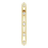 14K Gold Round Natural Diamond Celestial Eternity Band – 1.5 mm Stones - Yellow Gold - view 4