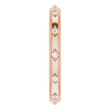 14K Gold Round Natural Diamond Celestial Eternity Band – 1.5 mm Stones - Rose Gold - view 4