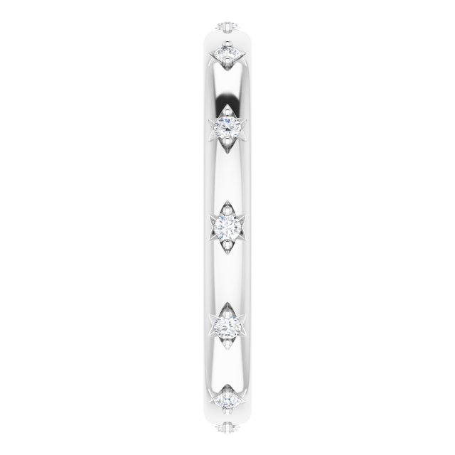 Platinum Round Natural Diamond Celestial Eternity Band – 1.5 mm Stones - view 4