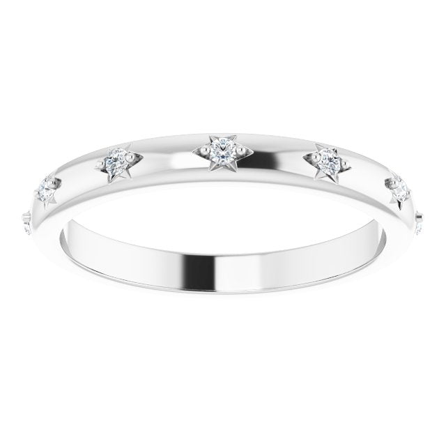 Platinum Round Natural Diamond Celestial Eternity Band – 1.5 mm Stones - view 3