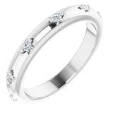 14K Gold Round Natural Diamond Celestial Eternity Band – 1.5 mm Stones - White Gold