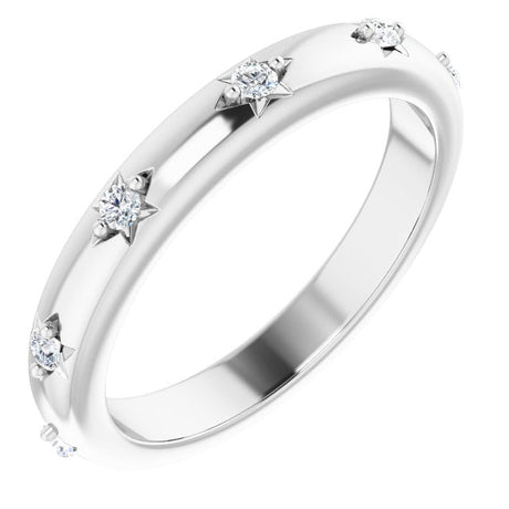 Platinum Round Natural Diamond Celestial Eternity Band – 1.5 mm Stones