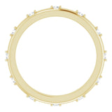 14K Gold Round Natural Diamond Celestial Eternity Band – 1.5 mm Stones - Yellow Gold - view 2