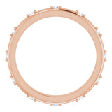 14K Gold Round Natural Diamond Celestial Eternity Band – 1.5 mm Stones - Rose Gold - view 2