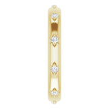 14K Gold Round Natural Diamond Celestial Eternity Band – 1.5 mm Stones - Yellow Gold - view 4