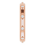 14K Gold Round Natural Diamond Celestial Eternity Band – 1.5 mm Stones - Rose Gold - view 4