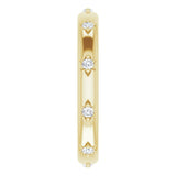 14K Gold Round Natural Diamond Celestial Eternity Band – 1.5 mm Stones - Yellow Gold - view 4