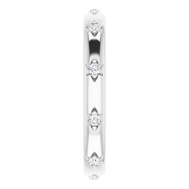 Platinum Round Natural Diamond Celestial Eternity Band – 1.5 mm Stones - view 4
