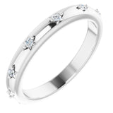 14K Gold Round Natural Diamond Celestial Eternity Band – 1.5 mm Stones - White Gold