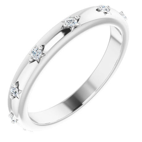 Platinum Round Natural Diamond Celestial Eternity Band – 1.5 mm Stones