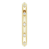 14K Gold Round Natural Diamond Celestial Eternity Band – 1.5 mm Stones - Yellow Gold - view 4