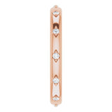 14K Gold Round Natural Diamond Celestial Eternity Band – 1.5 mm Stones - Rose Gold - view 4