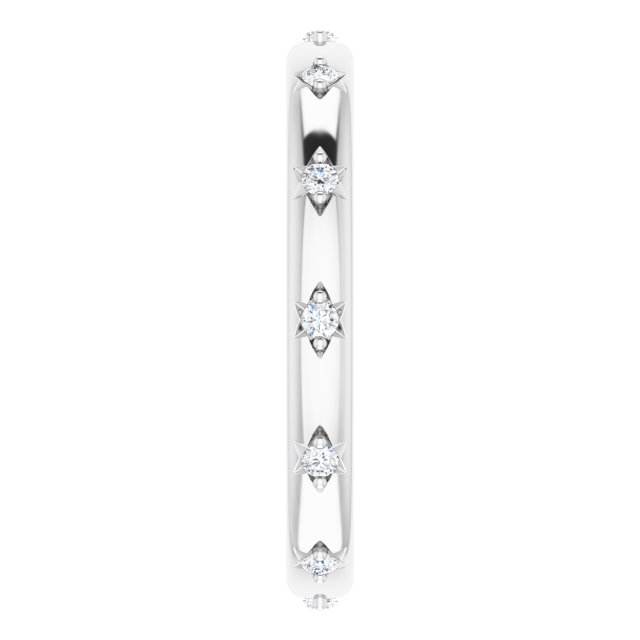 Platinum Round Natural Diamond Celestial Eternity Band – 1.5 mm Stones - view 4