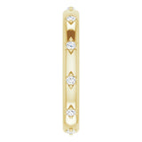14K Gold Round Natural Diamond Celestial Eternity Band – 1.5 mm Stones - Yellow Gold - view 4