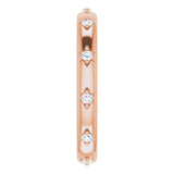 14K Gold Round Natural Diamond Celestial Eternity Band – 1.5 mm Stones - Rose Gold - view 4