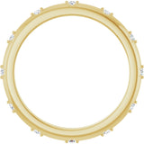 14K Gold Round Natural Diamond Celestial Eternity Band – 1.1 mm Stones - Yellow Gold - view 2