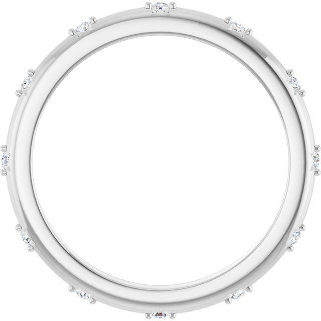Platinum Round Natural Diamond Celestial Eternity Band – 1.1 mm Stones - view 2