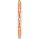14K Gold Round Natural Diamond Celestial Eternity Band – 1.1 mm Stones - Rose Gold - view 4