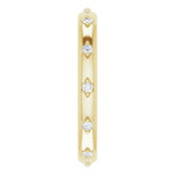 14K Gold Round Natural Diamond Celestial Eternity Band – 1.5 mm Stones - Yellow Gold - view 4