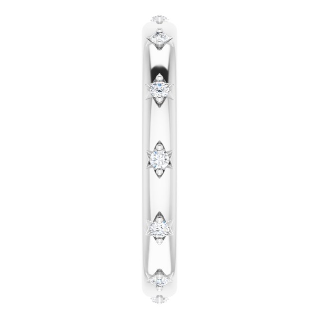 Platinum Round Natural Diamond Celestial Eternity Band – 1.5 mm Stones - view 4