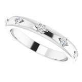 Platinum Round Natural Diamond Celestial Eternity Band – 1.5 mm Stones - view 5