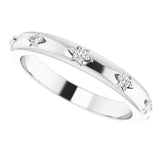 Platinum Round Natural Diamond Celestial Eternity Band – 1.5 mm Stones - view 5