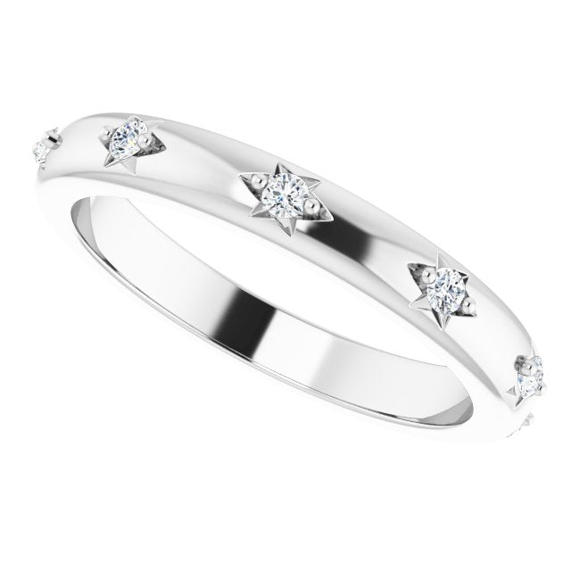 Platinum Round Natural Diamond Celestial Eternity Band – 1.5 mm Stones - view 5
