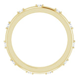 14K Gold Round Natural Diamond Celestial Eternity Band – 1.5 mm Stones - Yellow Gold - view 2