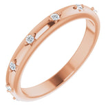 14K Gold Round Natural Diamond Celestial Eternity Band – 1.5 mm Stones - Rose Gold
