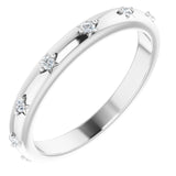 14K Gold Round Natural Diamond Celestial Eternity Band – 1.5 mm Stones - White Gold