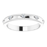 Platinum Round Natural Diamond Celestial Eternity Band – 1.5 mm Stones - view 3