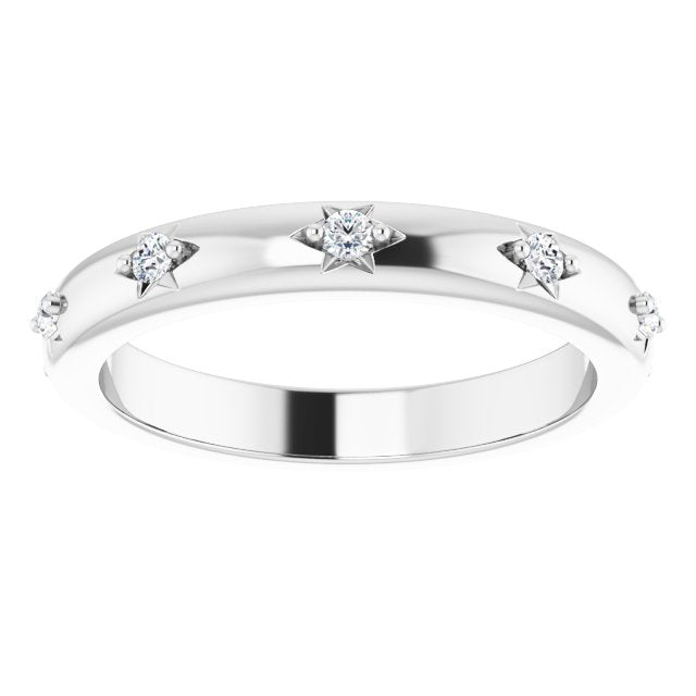 Platinum Round Natural Diamond Celestial Eternity Band – 1.5 mm Stones - view 3