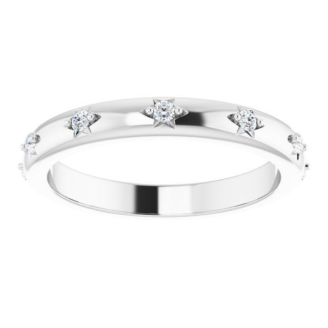 Platinum Round Natural Diamond Celestial Eternity Band – 1.5 mm Stones - view 3