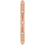 14K Gold Round Natural Diamond Celestial Eternity Band – 1.1 mm Stones - Rose Gold - view 4