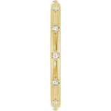 14K Gold Round Natural Diamond Celestial Eternity Band – 1.1 mm Stones - Yellow Gold - view 4