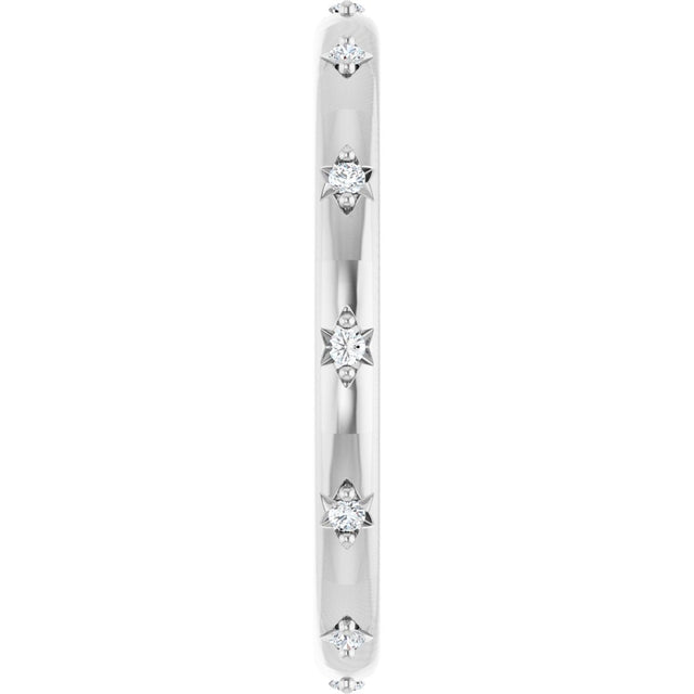 Platinum Round Natural Diamond Celestial Eternity Band – 1.1 mm Stones - view 4