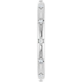 14K Gold Round Natural Diamond Celestial Eternity Band – 1.1 mm Stones - White Gold - view 4