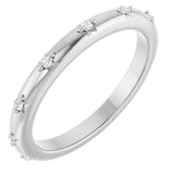 14K Gold Round Natural Diamond Celestial Eternity Band – 1.1 mm Stones - White Gold