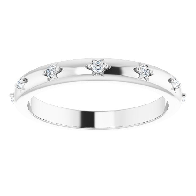 Platinum Round Natural Diamond Celestial Eternity Band – 1.5 mm Stones - view 3