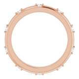 14K Gold Round Natural Diamond Celestial Eternity Band – 1.5 mm Stones - Rose Gold - view 2