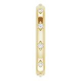 14K Gold Round Natural Diamond Celestial Eternity Band – 1.5 mm Stones - Yellow Gold - view 4