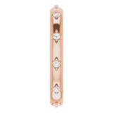 14K Gold Round Natural Diamond Celestial Eternity Band – 1.5 mm Stones - Rose Gold - view 4